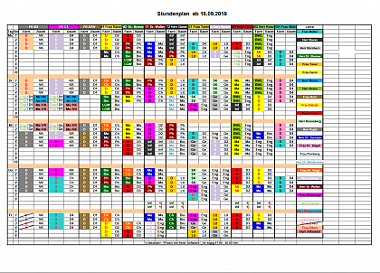 Fachkursstundenplan ab 16.09.19