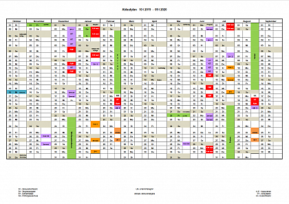 Schuljahresablauf-Plan 10/2019–09/2020